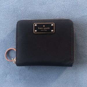 Kate Spade black wallet w removable keychain ring